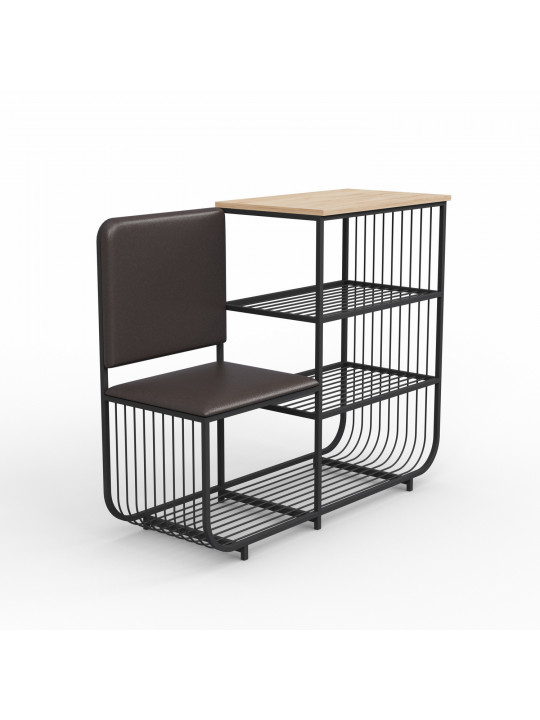 Тумба для обуви HOBEL WMX-SH-666 METAL BLACK BROWN L (1) 