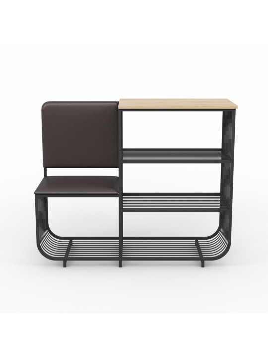 Тумба для обуви HOBEL WMX-SH-666 METAL BLACK BROWN L (1) 