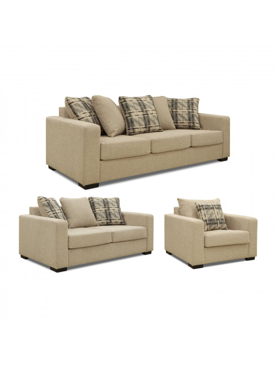 Sofa set HOBEL ANGEL 3+2+1 BUCKLE LATTE/ BENORRY 1010 (3) 