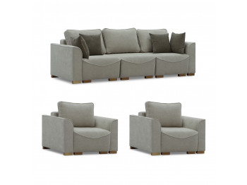 Гарнитур HOBEL BELONA LUXE 3+1+1 CREAM BONCUK 4/ BROWN SHO 599-2 (13) 