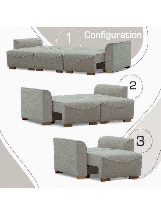 Հավաքածու HOBEL BELONA LUXE 3+2+1 CREAM BONCUK 4/ BROWN SHO 599-2 (15) 