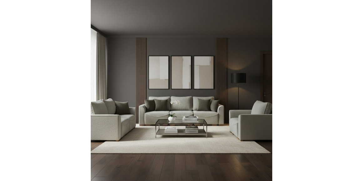 Հավաքածու HOBEL BELONA LUXE 3+2+1 CREAM BONCUK 4/ BROWN SHO 599-2 (15) 