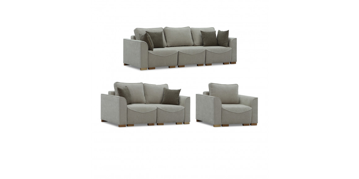 Հավաքածու HOBEL BELONA LUXE 3+2+1 CREAM BONCUK 4/ BROWN SHO 599-2 (15) 