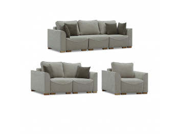 Гарнитур HOBEL BELONA LUXE 3+2+1 CREAM BONCUK 4/ BROWN SHO 599-2 (15) 