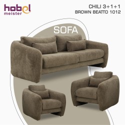 Гарнитур HOBEL CHILI 3+1+1 BROWN BEATTO 1012 (3) 