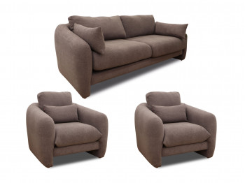 Sofa set HOBEL CHILI 3+1+1 DARK CAPPUCCINO BUKLE 7 (3) 