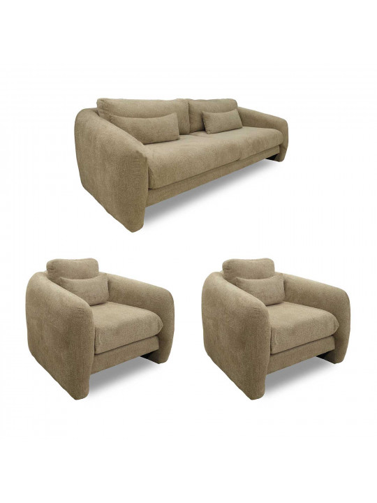 Sofa set HOBEL CHILI 3+1+1 DARK CREAM BEATTO 1015 (3) 