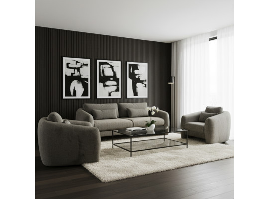 Sofa set HOBEL CHILI 3+1+1 GREY BEATTO 1036 (3) 