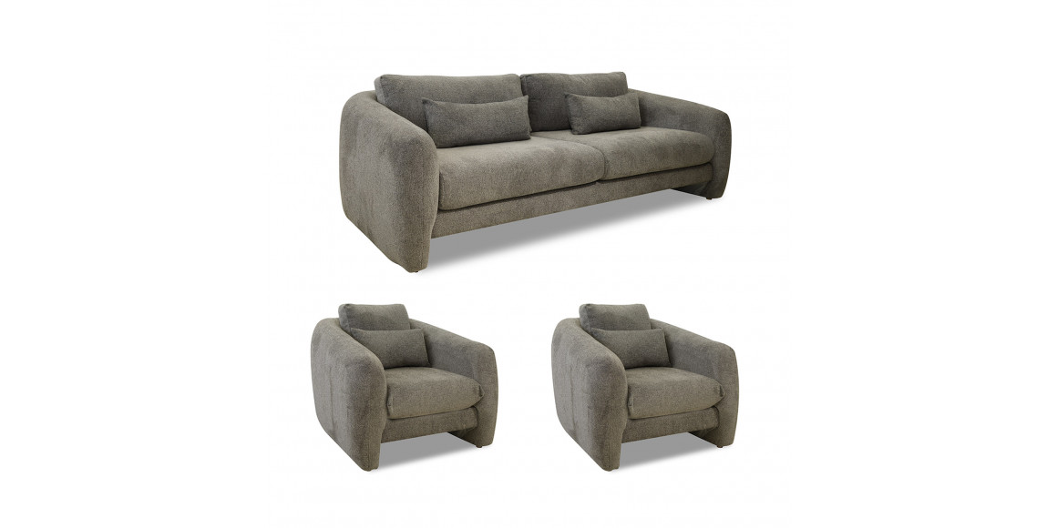 Sofa set HOBEL CHILI 3+1+1 GREY BEATTO 1036 (3) 