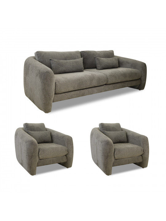 Гарнитур HOBEL CHILI 3+1+1 GREY BEATTO 1036 (3) 