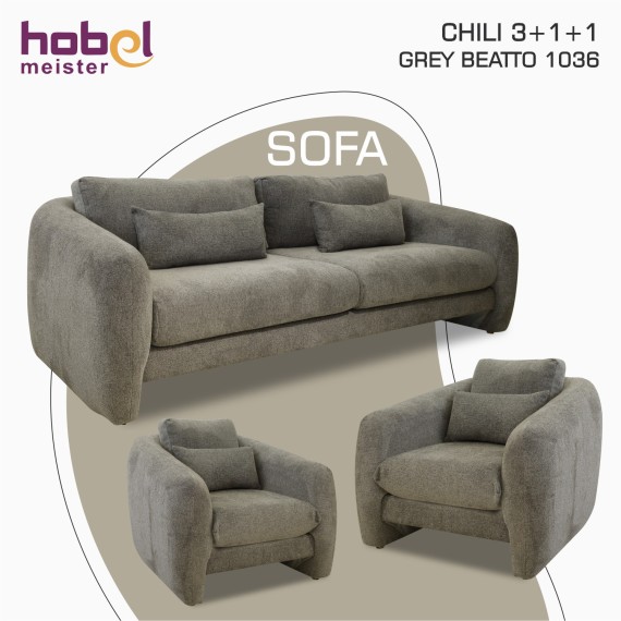Հավաքածու HOBEL CHILI 3+1+1 GREY BEATTO 1036 (3) 