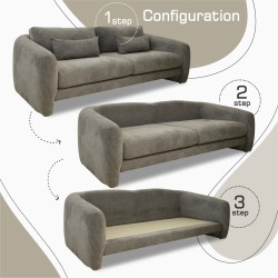 Гарнитур HOBEL CHILI 3+1+1 DARK GREY BEATTO 1036 (3) 