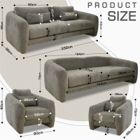 Гарнитур HOBEL CHILI 3+1+1 DARK GREY BEATTO 1036 (3) 
