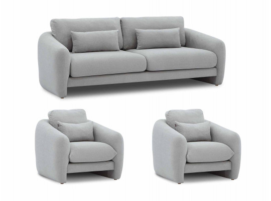 Sofa set HOBEL CHILI 3+1+1 GREY BUKLE 9 (3) 