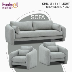 Гарнитур HOBEL CHILI 3+1+1 LIGHT GREY BEATTO 1067 (3) 