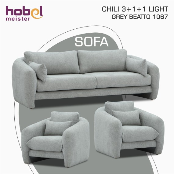 Հավաքածու HOBEL CHILI 3+1+1 LIGHT GREY BEATTO 1067 (3) 
