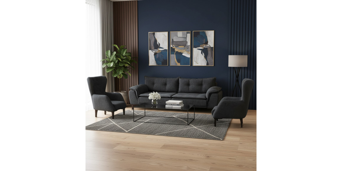 Sofa set HOBEL CLARA 3+1+1 DARK GREY BEATTO 1079 (3) 