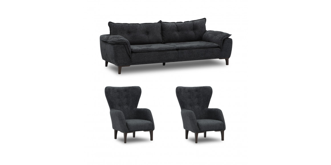 Sofa set HOBEL CLARA 3+1+1 DARK GREY BEATTO 1079 (3) 