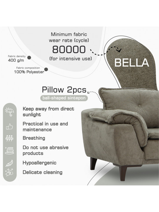 Հավաքածու HOBEL CLARA 3+1+1 F/R CAPPUCCINO BELLA 4 (3) 