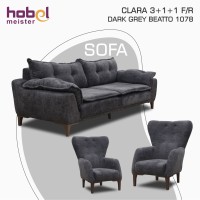 Гарнитур HOBEL CLARA 3+1+1 F/R DARK GREY BEATTO 1078 (3) 