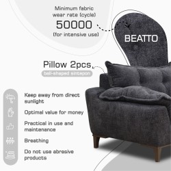 Гарнитур HOBEL CLARA 3+1+1 F/R DARK GREY BEATTO 1078 (3) 