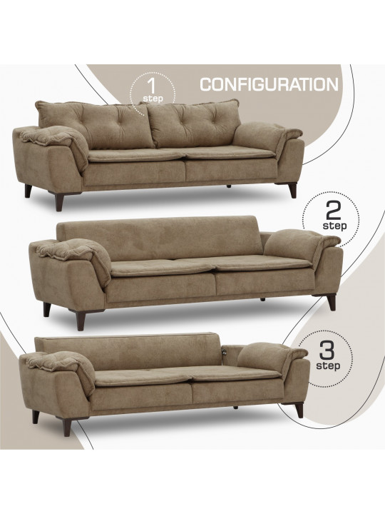 Հավաքածու HOBEL CLARA 3+1+1 F/R LIGHT BROWN BELLA 5 (3) 