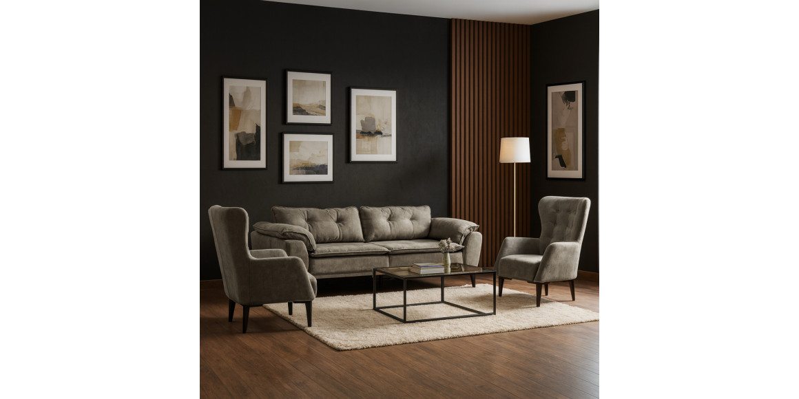 Sofa set HOBEL CLARA 3+1+1 F/R CAPPUCCINO BELLA 4 (3) 