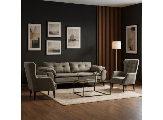 Sofa set HOBEL CLARA 3+1+1 F/R CAPPUCCINO BELLA 4 (3) 