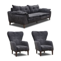 Гарнитур HOBEL CLARA 3+1+1 F/R DARK GREY BEATTO 1078 (3) 
