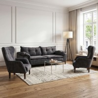 Гарнитур HOBEL CLARA 3+1+1 F/R DARK GREY BEATTO 1078 (3) 