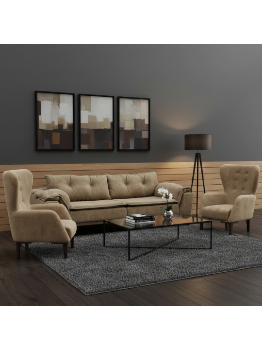 Հավաքածու HOBEL CLARA 3+1+1 F/R LIGHT BROWN BELLA 5 (3) 