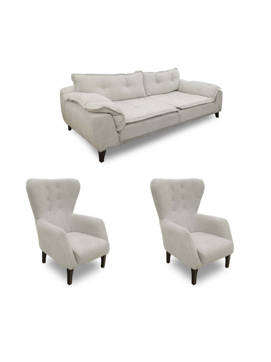 Гарнитур HOBEL CLARA 3+1+1 LIGHT GREY BEATTO 1069 (3) 