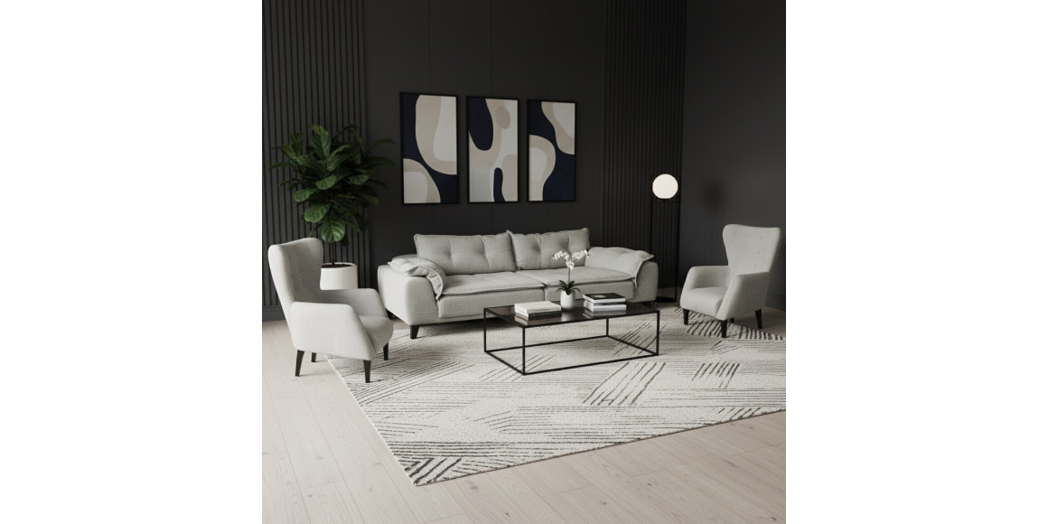 Sofa set HOBEL CLARA 3+1+1 LIGHT GREY BEATTO 1069 (3) 