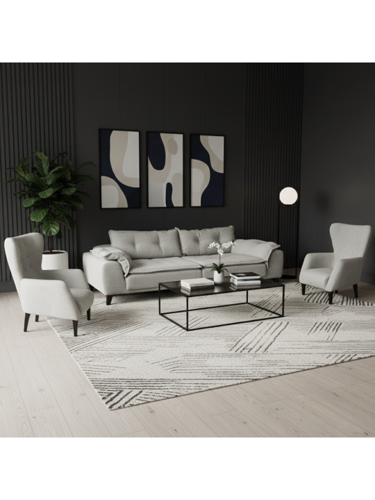 Հավաքածու HOBEL CLARA 3+1+1 LIGHT GREY BEATTO 1069 (3) 