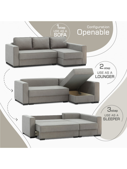 Բազմոց HOBEL CORNER LIZA PLUS CAPPUCCINO SCANDI 19 R (5) 