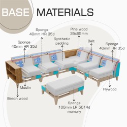 Sofa HOBEL CORNER WOOD DARK CAPPUCCINO MONACO 5/ INFINITY 103/INFINITY 290 R(5) 