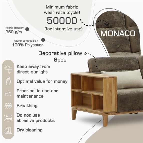 Sofa HOBEL CORNER WOOD DARK CAPPUCCINO MONACO 5/ INFINITY 103/INFINITY 290 R(5) 