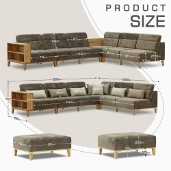 Sofa HOBEL CORNER WOOD DARK CAPPUCCINO MONACO 5/ INFINITY 103/INFINITY 290 R(5) 