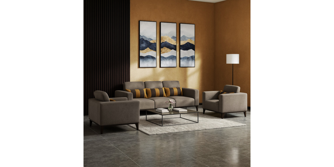 Հավաքածու HOBEL DALI 3+1+1 BROWN SCANDI 6/ RETTIO 1001 (3) 