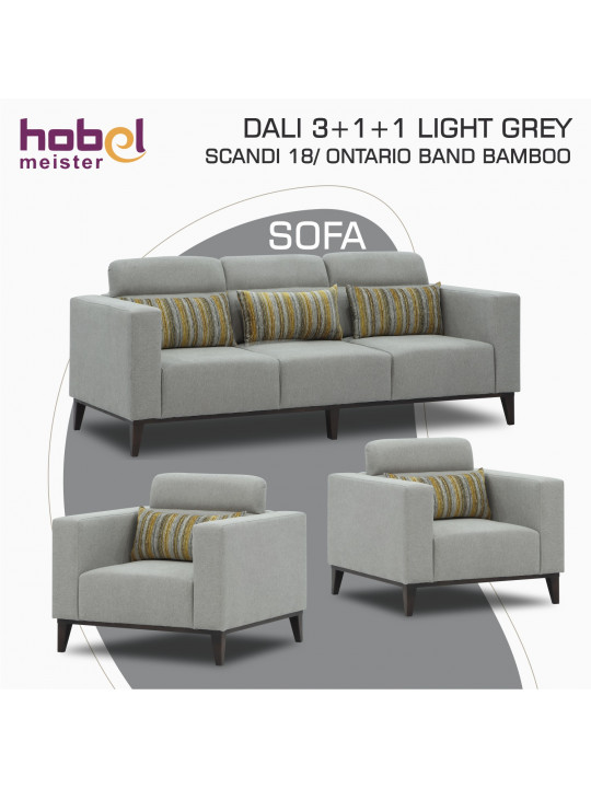 Հավաքածու HOBEL DALI 3+1+1 LIGHT GREY SCANDI 18/ ONTARIO BAND BAMBOO (3) 