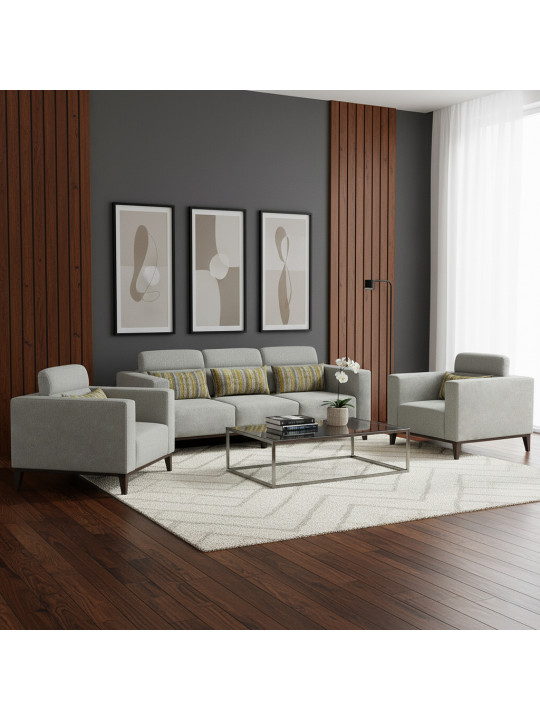 Гарнитур HOBEL DALI 3+1+1 LIGHT GREY SCANDI 18/ ONTARIO BAND BAMBOO (3) 