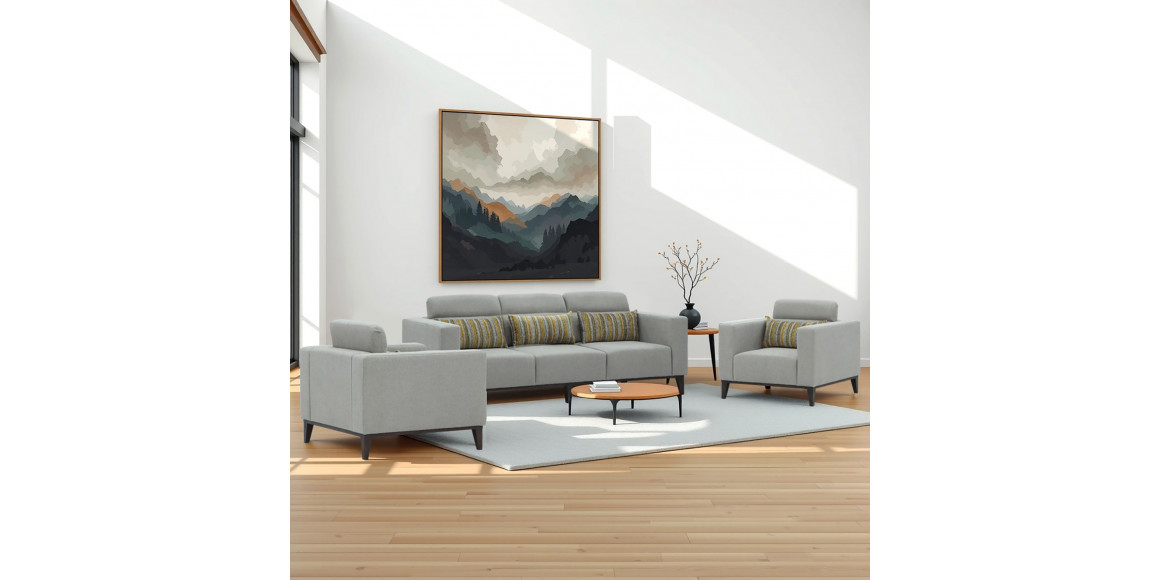 Հավաքածու HOBEL DALI 3+1+1 LIGHT GREY SCANDI 18/ ONTARIO BAND BAMBOO (3) 