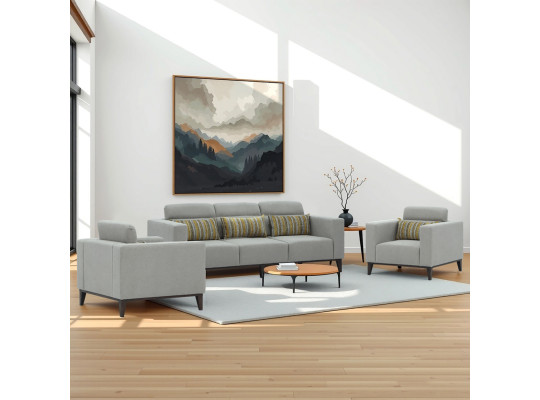Հավաքածու HOBEL DALI 3+1+1 LIGHT GREY SCANDI 18/ ONTARIO BAND BAMBOO (3) 