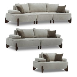 Sofa set HOBEL DANIA 3+2+1 CREAM BONCUK 4/ BROWN BEATTO 1012 (6) 