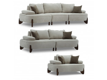 Гарнитур HOBEL DANIA 3+2+1 CREAM BONCUK 4/ BROWN BEATTO 1012 (6) 