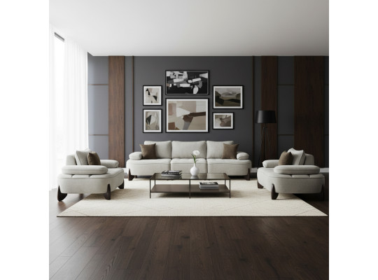 Sofa set HOBEL DANIA 3+1+1 CREAM BONCUK 4/ BROWN BEATTO 1012 (5) 