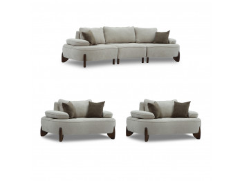 Гарнитур HOBEL DANIA 3+1+1 CREAM BONCUK 4/ BROWN BEATTO 1012 (5) 