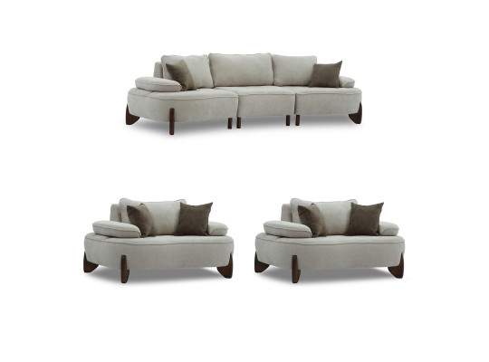 Гарнитур HOBEL DANIA 3+1+1 CREAM BONCUK 4/ BROWN BEATTO 1012 (5) 