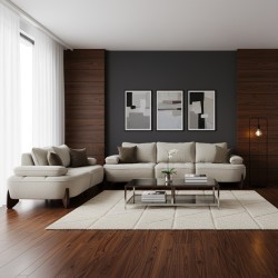 Sofa set HOBEL DANIA 3+2 CREAM BONCUK 4/ BROWN BEATTO 1012 (5) 