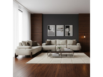 Sofa set HOBEL DANIA 3+2 CREAM BONCUK 4/ BROWN BEATTO 1012 (5) 